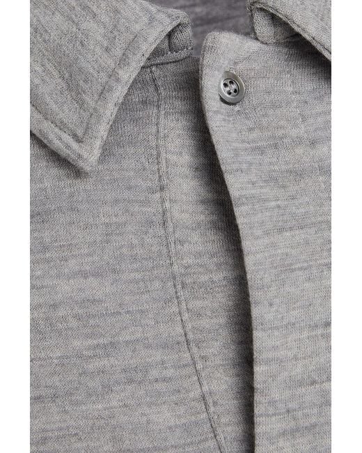 Officine Generale Gray Brent Wool-Blend Jersey Cardigan for men