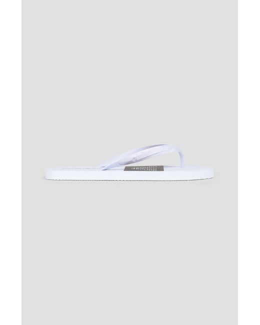 Emporio Armani White Printed Rubber Flip Flops for men