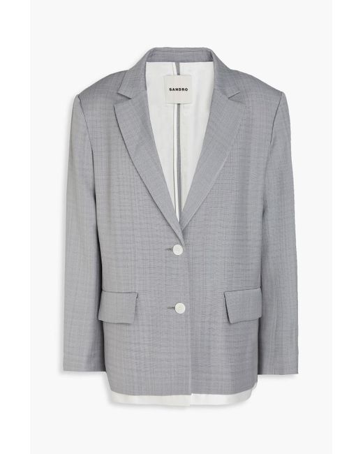 Sandro Gray Grain De Poudre Blazer