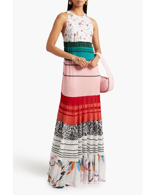 Missoni Multicolor Tiered Printed Crochet-knit Maxi Dress