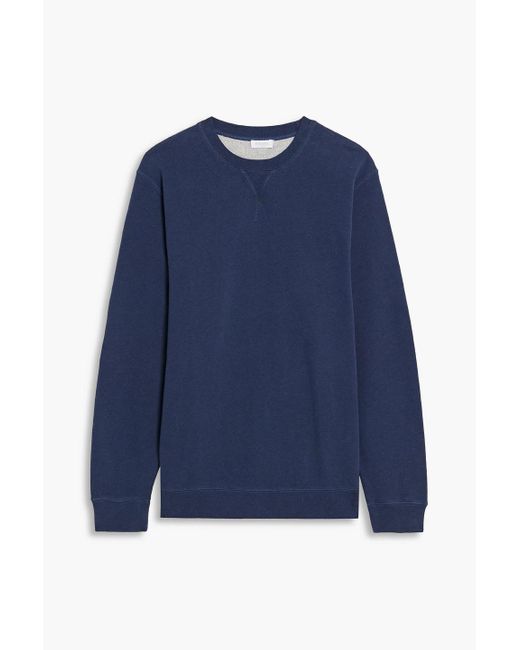 Sunspel Mélange French Cotton-terry Sweatshirt in Blue for Men | Lyst UK