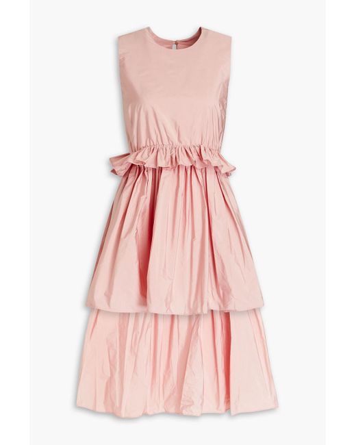 RED Valentino Pink Asymmetric Ruffled Taffeta Dress