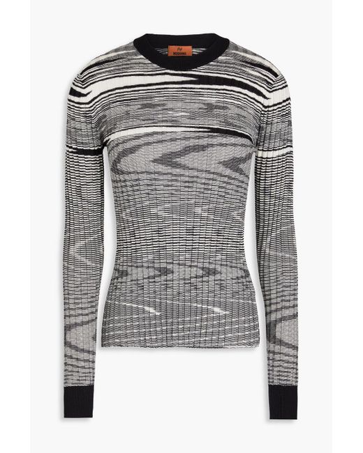 Missoni Gray Space-dyed Cashmere And Silk-blend Top