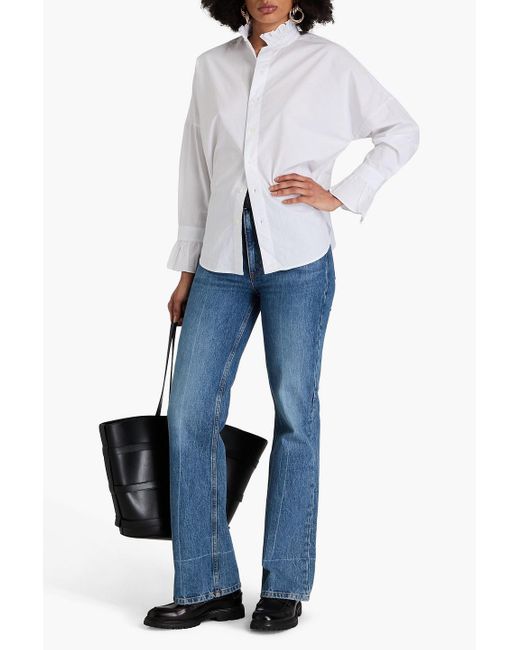 Alex Mill White Ruffled Cotton-poplin Shirt