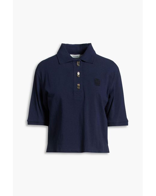 Sandro Blue Cotton-piqué Polo Shirt