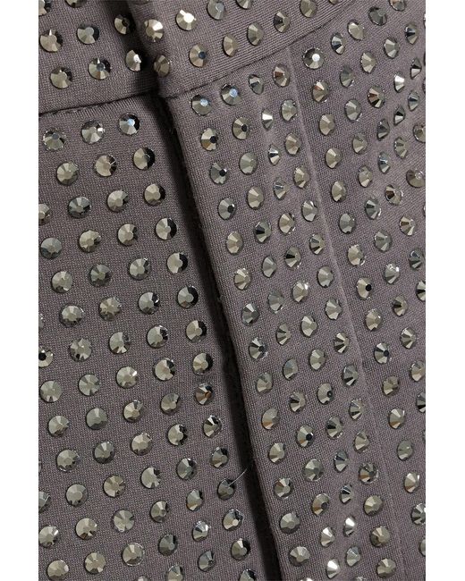 Area Gray Crystal-embellished Crepe Straight-leg Pants