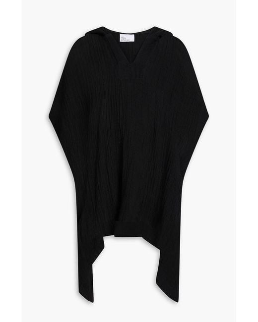 Lisa Marie Fernandez Black Linen-Blend Hooded Tunic