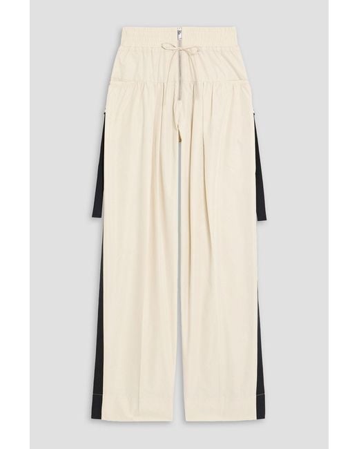 3.1 Phillip Lim Natural Canvas-Trimmed Cotton-Blend Wide-Leg Pants