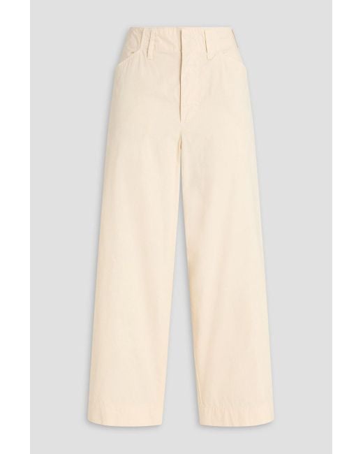 Rag & Bone Natural Banks Cropped Cotton-Canvas Wide-Leg Pants