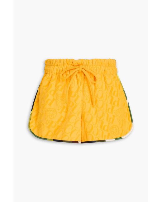 Emilio Pucci Yellow Printed Cotton-Terry Shorts