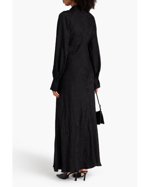 Jonathan Simkhai Black Tawney Cutout Satin-Jacquard Maxi Dress