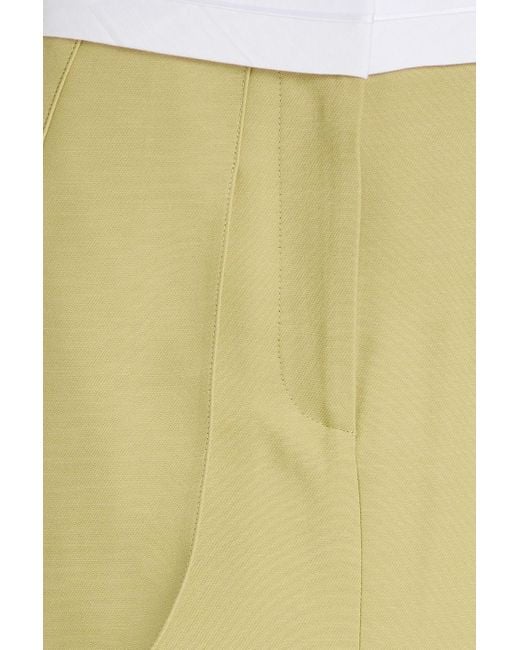 Victoria Beckham Yellow Grosgrain-trimmed Crepe Skirt