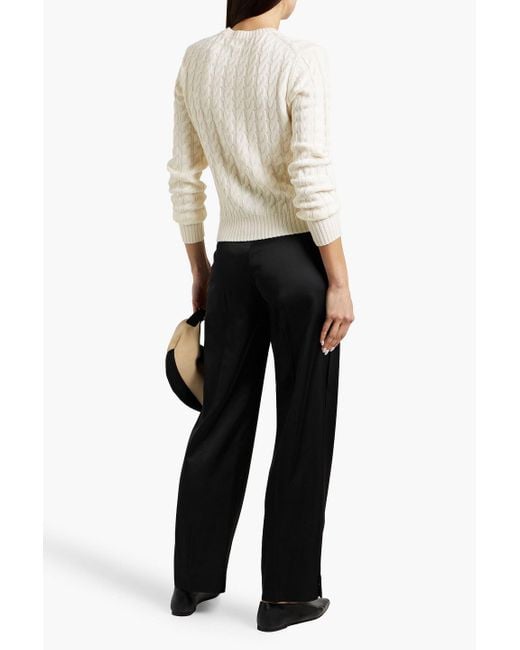 Totême  White Cable-knit Wool Sweater