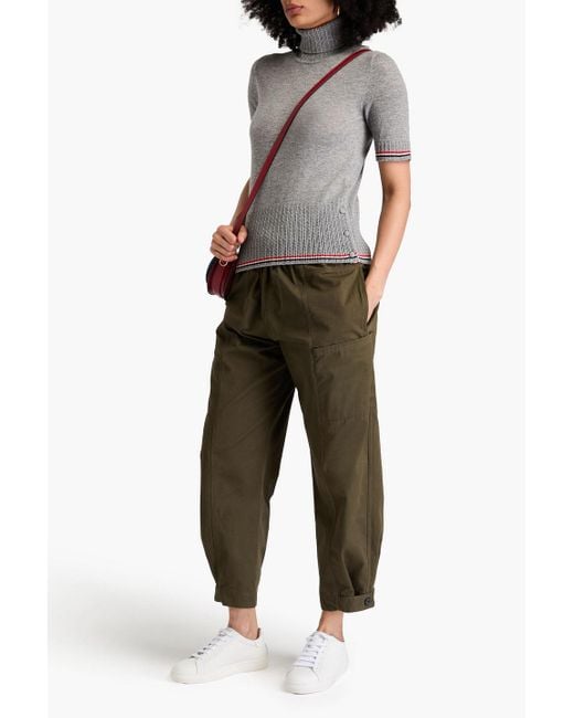 Thom Browne Gray Cashmere Turtleneck Sweater