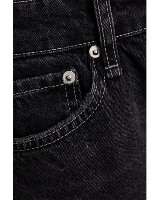 Rag & Bone Black Logan hoch sitzende jeans mit weitem bein in distressed-optik