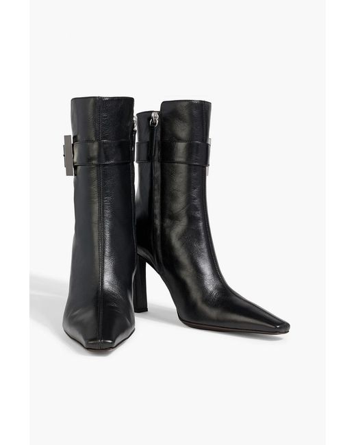 Giuseppe Zanotti Black Seattle 90 Buckled Leather Ankle Boots