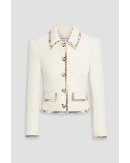 Veronica Beard Natural Makayla Cotton-Blend Tweed Jacket
