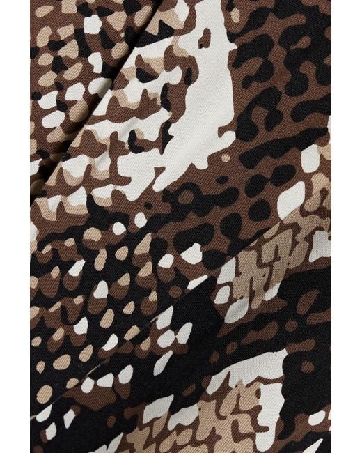 Diane von Furstenberg Brown Julian Snake-Print Silk-Jersey Wrap Dress