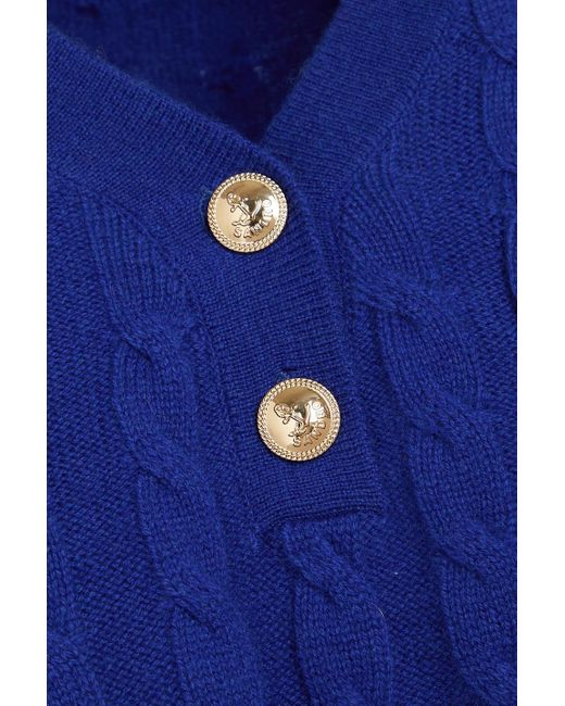 Sandro Blue Cropped pullover aus einer woll-kaschmirmischung mit polokragen und stickereien