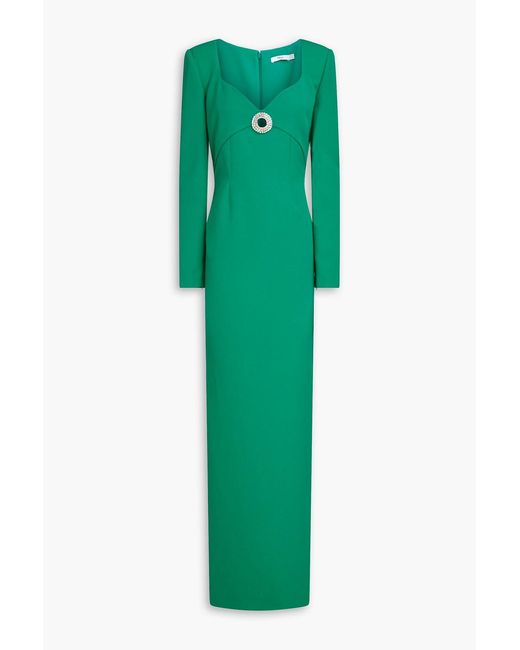Safiyaa Green Embellished Crepe Gown