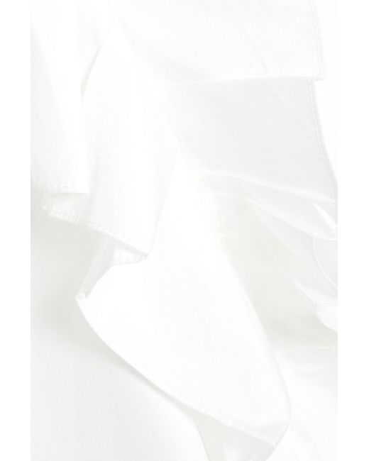 Max Mara White Ruffled Cotton-poplin Shirt