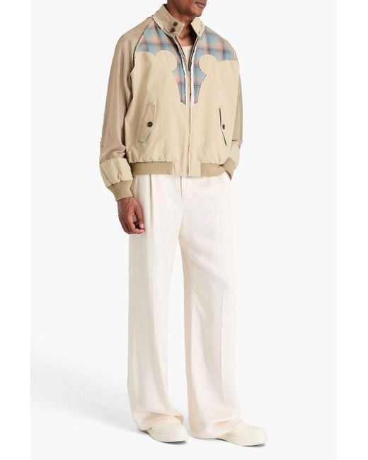 Maison Margiela Natural Pendleton Checked Wool, Shell And Cotton-Blend Bomber Jacket for men