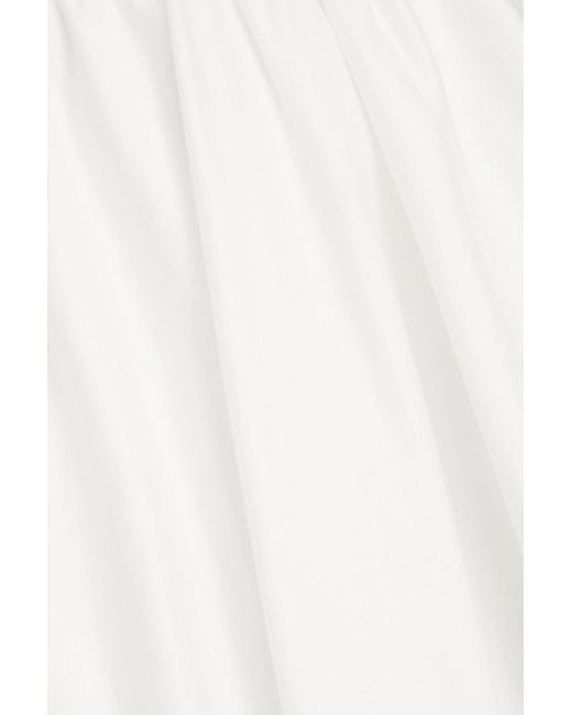 Aje. White Henriette midikleid aus baumwoll-twill mit cut-outs
