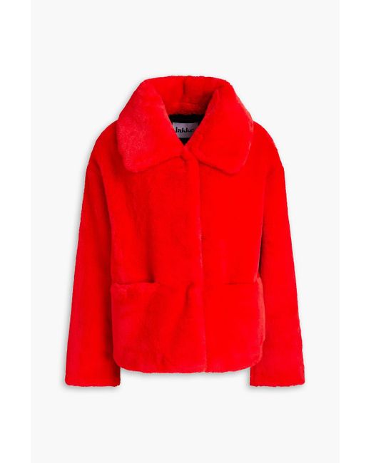 Jakke Red Faux Fur Jacket