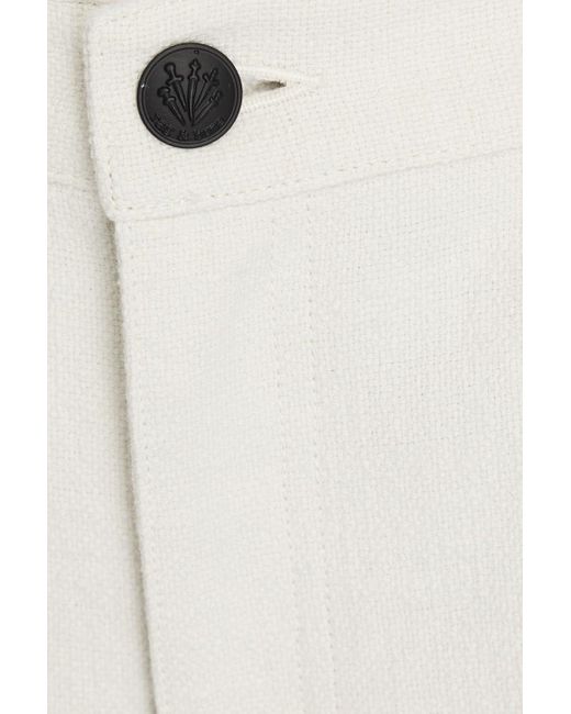 Rag & Bone White Cotton And Linen-blend Bouclé-tweed Wide-leg Pants