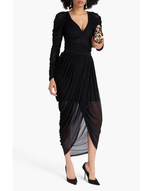 Zimmermann Black Draped Jersey Maxi Skirt