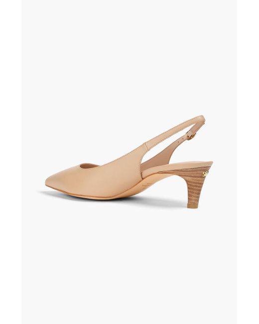 Stuart Weitzman Natural Mara Leather Slingback Pumps