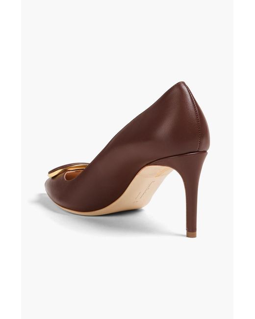 Rupert Sanderson Brown New Nada Embellished Leather Pumps