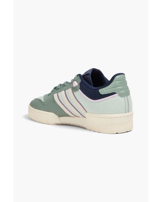 Adidas Originals Blue Rivalry 86 Leather Suede And Canvas Sneakers for men