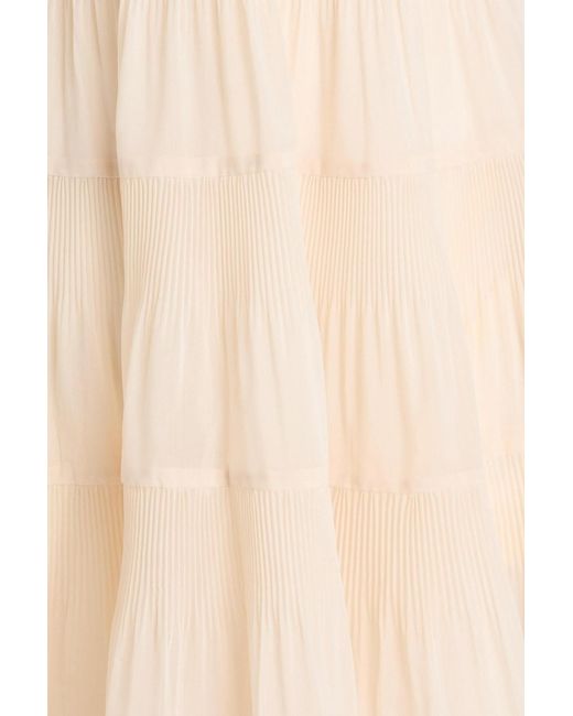 Zimmermann Natural Tiered Plissé-Organza Midi Dress