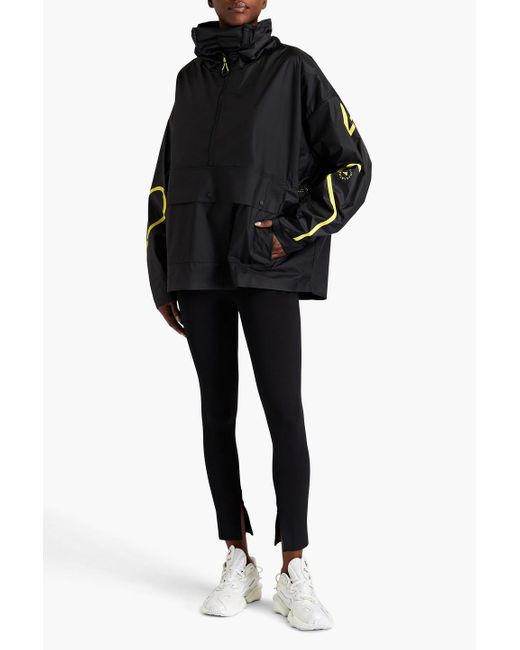 Adidas By Stella McCartney Black Ruched Shell Jacket