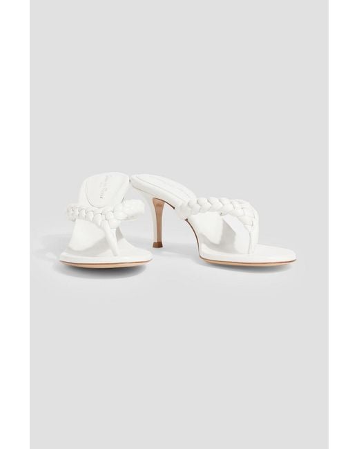 Gianvito Rossi White Tropea Braided Leather Sandals