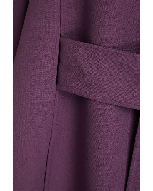 Valentino Garavani Purple Belted Wool Cape