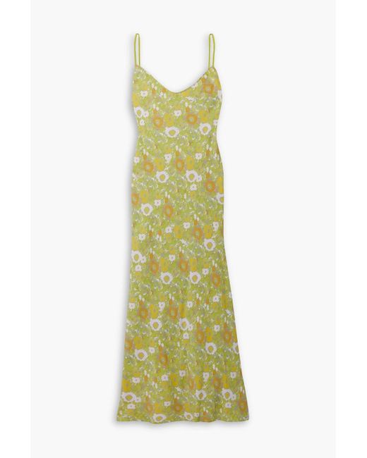 Marc Jacobs Green Floral-print Crepe Midi Dress