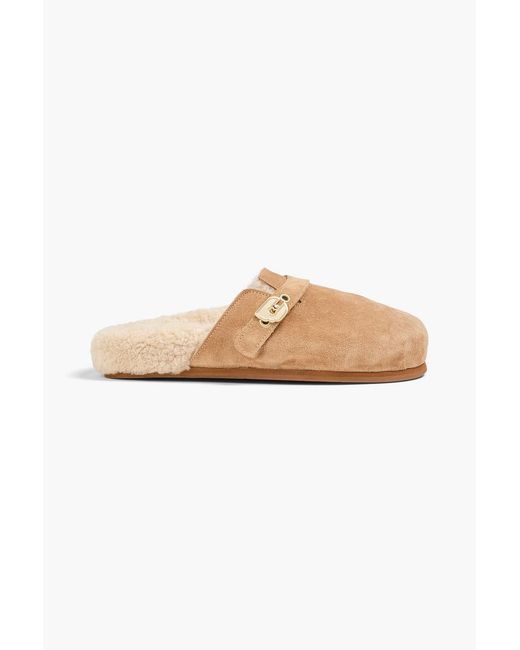 Ancient Greek Sandals White Vasilitsa Suede Clogs