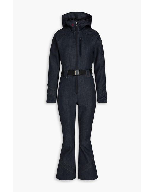 Perfect Moment Blue Allos Denim Hooded Ski Suit