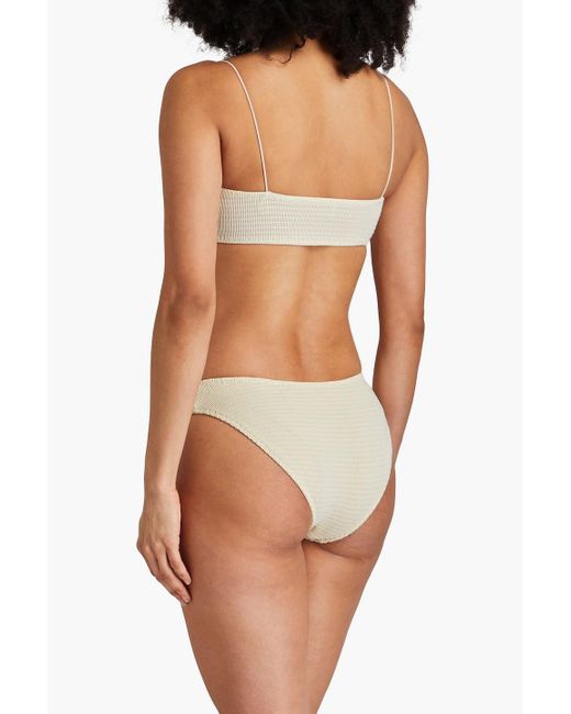 Totême  White Shirred Bikini Top