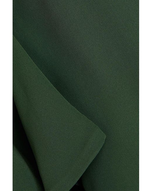 Valentino Garavani Green Cape-effect Silk-crepe Midi Dress