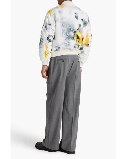 McQueen Metallic Printed Shell Bomber Jacket for men