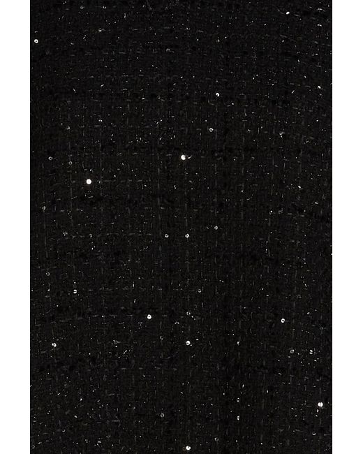 Maje Black Liama Sequin-embellished Tweed Top