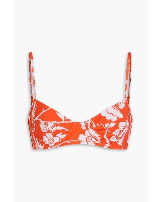 Mara Hoffman Red Lua bikini-oberteil mit bügel und floralem print