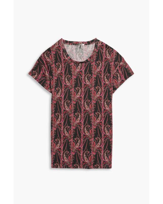 Isabel Marant Red Karnaby Printed Linen-jersey T-shirt for men