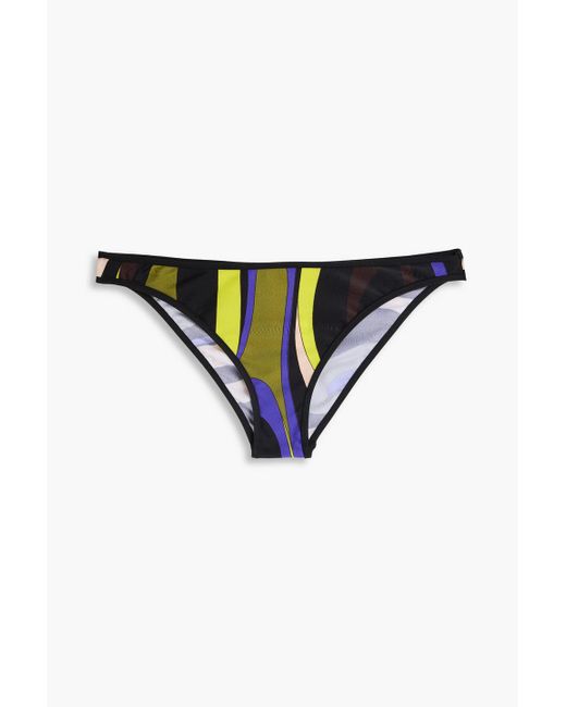 Emilio Pucci Blue Bikini-höschen aus stretch-jersey mit print