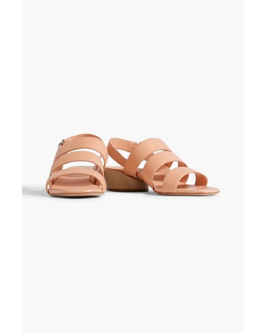 Ferragamo Pink Trezze 30 Leather Slingback Sandals