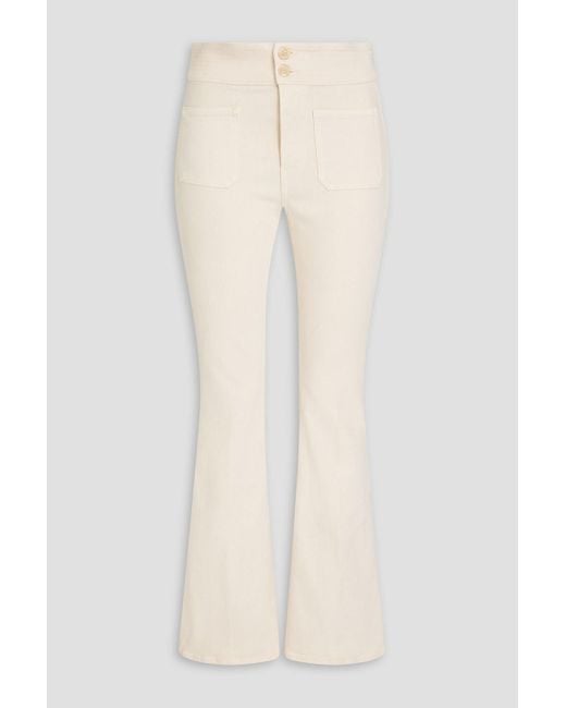 Veronica Beard White Beverly High-Rise Flared Jeans