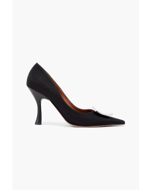 Malone Souliers Black Vonn 90 Embellished Satin Pumps